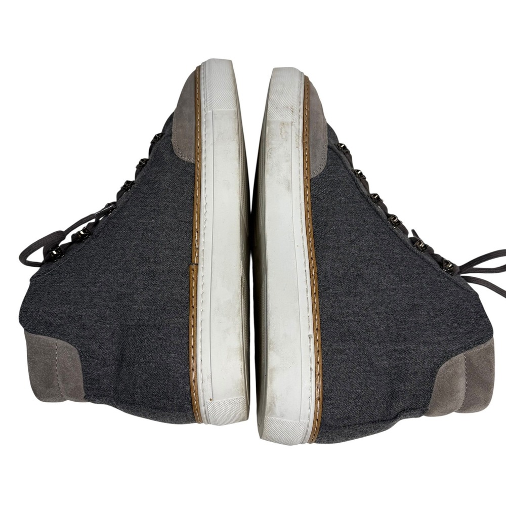 Taft Mens Grey Wool Suede High Top Sneakers Lace Up D-Ring Boots Size 46 - Picture 6 of 10